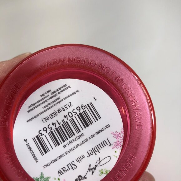 Dolly Parton Christmas 21.5 oz Pink Plastic Tumbler with Straw Green Lid New - Picture 12 of 16